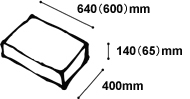 W640(600)mm×L400mm×H140(65)mm