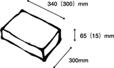 W340(300)mm×L300mm×H65(15)mm
