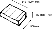 W540(500)mm×L300mm×H65(300)mm