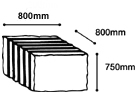 W800mm×L800mm×H750mm